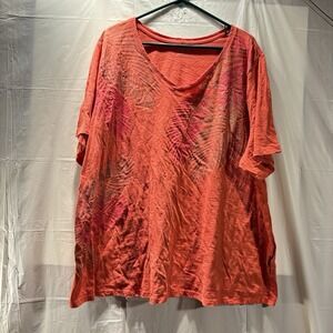 Catherines  Shirt 3X Orange Casual Short Sleeve Classic Minimalist Basic TShirt